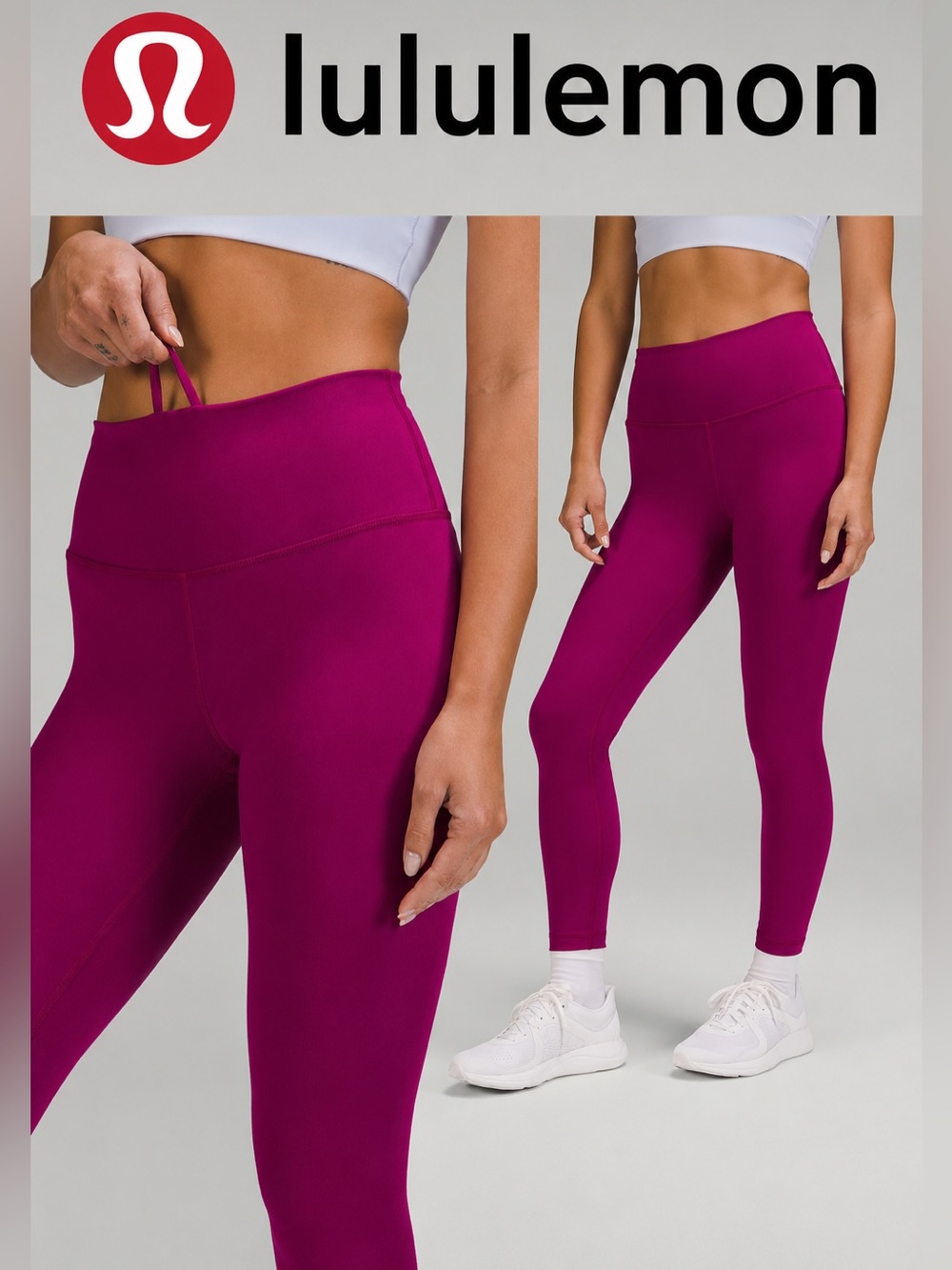 Lululemon Magenta Purple Wunder Train HR Tight 25" Leggings Size 4